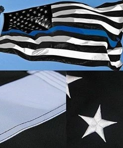 The American Store G128 Blue Lives Matter American USA Police Flag EMBROIDERED STARS SEWN STRIPES 3X5 FT 210D Oxford Nylon Brass Grommets - Honoring Men And Women Of Law Enforcement Officers Red Black White Blue American Flag