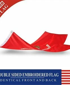 G128 USMC Double Sided 2ply Embroidered Heavy Duty Brass Grommets 210D Quality Oxford Nylon U.S. Marine Corps Military Flag, (3 X 5-Feet) Flags & Banner