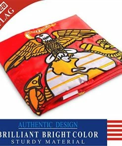G128 USMC Double Sided 2ply Embroidered Heavy Duty Brass Grommets 210D Quality Oxford Nylon U.S. Marine Corps Military Flag, (3 X 5-Feet) Flags & Banner