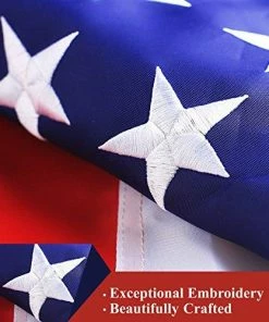 G128 USMC Double Sided 2ply Embroidered Heavy Duty Brass Grommets 210D Quality Oxford Nylon U.S. Marine Corps Military Flag, (3 X 5-Feet) Flags & Banner