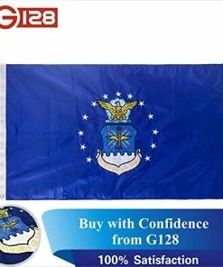 G128 USMC Double Sided 2ply Embroidered Heavy Duty Brass Grommets 210D Quality Oxford Nylon U.S. Marine Corps Military Flag, (3 X 5-Feet) Flags & Banner