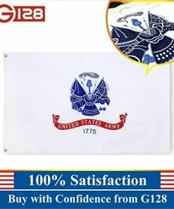 G128 USMC Double Sided 2ply Embroidered Heavy Duty Brass Grommets 210D Quality Oxford Nylon U.S. Marine Corps Military Flag, (3 X 5-Feet) Flags & Banner