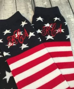 CraftyMommaCompany Gift Set - American Flag - Men And Womens Monogram Socks - July Wedding - Red White And Blue - Fourth Of July Wedding - Second Anniversary 10 CraftyMommaCompany Gift Set - American Flag - Men And Womens Monogram Socks - July Wedding - Red White And Blue - Fourth Of July Wedding - Second Anniversary