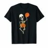 FredGreeneDesign Girls Boys Halloween Basketball Shirt Funny Skeleton Tee
