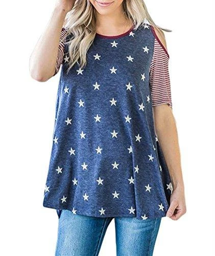 Mens Clothing Gludear Women American Flag Star Stripes Cold Shoulder T-Shirt Casual Blouse Tops 9 Mens Clothing Gludear Women American Flag Star Stripes Cold Shoulder T-Shirt Casual Blouse Tops