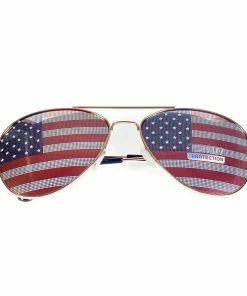 Online American Store Goson American Flag Mirror Aviator Novelty Decorative Sunglasses