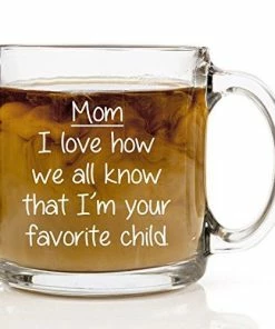 The American Store Great Job Mom Funny Coffee Mug - Best Gift Idea For Mother’s Day Or Birthday Gifts For Women - 13 Oz Glass - Gag Present For Her From Son, Daughter Or Kids - Tea Cup Silly Sayings For Mother Or Wife