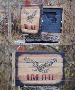 JWCraftsmanStore Gun Gun Concealment Hidden Gun Cabinet Hiddden Gun Storage Gun Rack Gun Case Gun Safe American Flag Wood Flag Gift For Him Gun Cabinet Flag