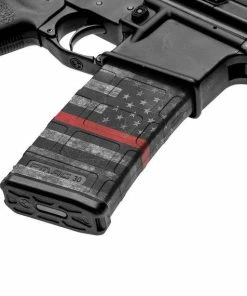 GunSkins AR-15 Mag Skin Specialty Wrap - 3 Pack (Thin Red Line)