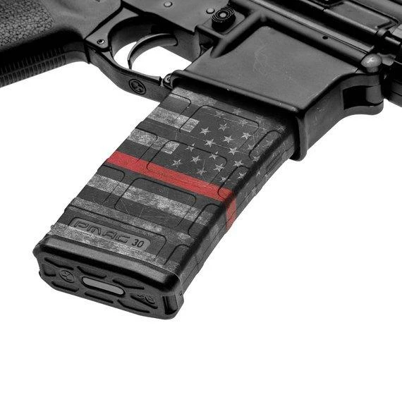 GunSkins AR-15 Mag Skin Specialty Wrap - 3 Pack (Thin Red Line) 3 GunSkins AR-15 Mag Skin Specialty Wrap - 3 Pack (Thin Red Line)