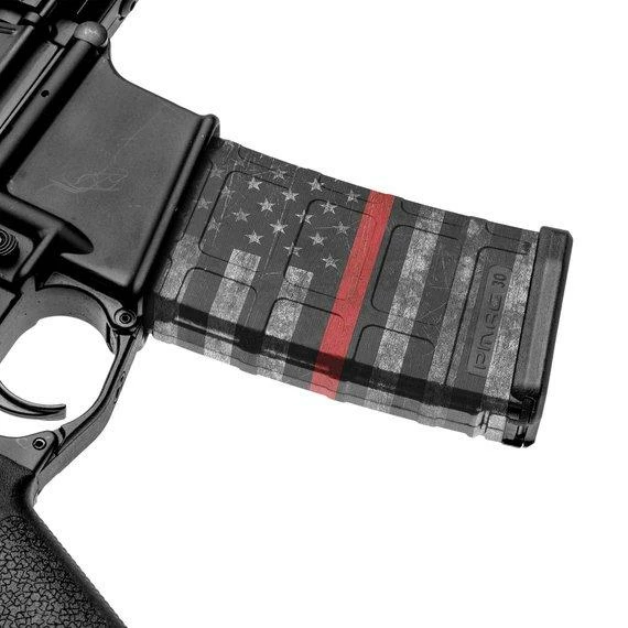 GunSkins AR-15 Mag Skin Specialty Wrap - 3 Pack (Thin Red Line) 5 GunSkins AR-15 Mag Skin Specialty Wrap - 3 Pack (Thin Red Line)