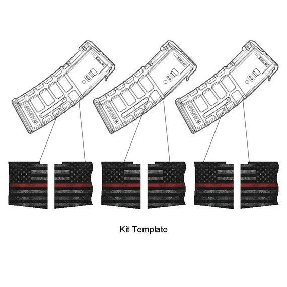 GunSkins AR-15 Mag Skin Specialty Wrap - 3 Pack (Thin Red Line) 10 GunSkins AR-15 Mag Skin Specialty Wrap - 3 Pack (Thin Red Line)