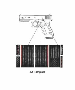 GunSkins Pistol Skin Specialty Gun Wrap (Thin Red Line) Gun Skin Wraps