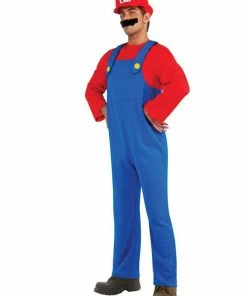 Umorden Official Store Halloween Costumes Men Super Mario Luigi Brothers Plumber Costume Jumpsuit Fancy Cosplay Clothing For Adult Men