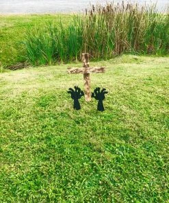 EverestNow Accessories Halloween Grave, Wooden Zombie, Zombie Yard Art, Buried Alive Zombie, Walking Dead,Halloween Outdoor Decorations, Halloween Yard Sign, Tomb