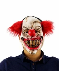 The American Store Halloween Mask Scary Clown Latex Full Face Mask Big Mouth Red Hair Nose Cosplay Horror Masquerade Adult Ghost Party For Props Halloween Costumes