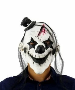 The American Store Halloween Mask Scary Clown Latex Full Face Mask Big Mouth Red Hair Nose Cosplay Horror Masquerade Adult Ghost Party For Props Halloween Costumes