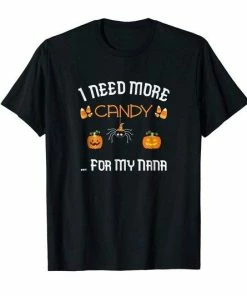 FredGreeneDesign Halloween Tshirt Kids Funny Nana Eats Candy Shirt Pumpkins