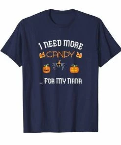 FredGreeneDesign Halloween Tshirt Kids Funny Nana Eats Candy Shirt Pumpkins