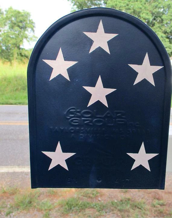 The American Store Hand Painted,American Flag,Standard Size Metal Mail Box,Red,White,Blue 4 The American Store Hand Painted,American Flag,Standard Size Metal Mail Box,Red,White,Blue