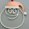 Courtneymariejewelry Handmade Sterling Silver Santa Ornament - Christmas Ornament - Copper Hat - Child Ornament - Christmas Gift Accessories