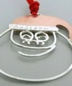 Courtneymariejewelry Handmade Sterling Silver Santa Ornament - Christmas Ornament - Copper Hat - Child Ornament - Christmas Gift Accessories 8 Courtneymariejewelry Handmade Sterling Silver Santa Ornament - Christmas Ornament - Copper Hat - Child Ornament - Christmas Gift Accessories
