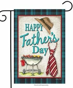 Briarwood Lane Happy Father's Day Grillin' Garden Flag Hat And Tie Holiday 12.5" X 18" Wall Decor & Art