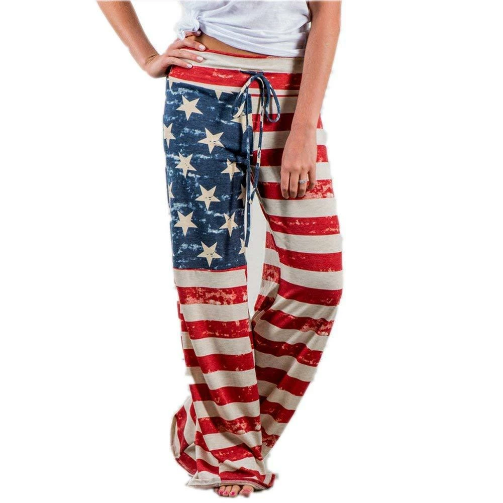 Happy GoGo Askwind 4th Of July Women's American Flag Loungewear Trousers Leisure Cotton Bottoms Women Clothing 3 Happy GoGo Askwind 4th Of July Women's American Flag Loungewear Trousers Leisure Cotton Bottoms Women Clothing