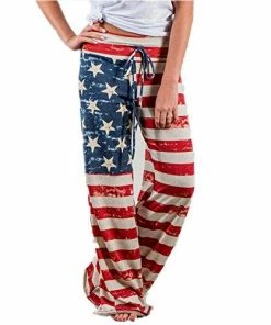 Happy GoGo Askwind 4th Of July Women's American Flag Loungewear Trousers Leisure Cotton Bottoms Women Clothing 14 Happy GoGo Askwind 4th Of July Women's American Flag Loungewear Trousers Leisure Cotton Bottoms Women Clothing