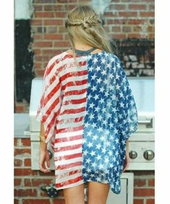 Women Clothing Happy GoGo Askwind 4th Of July Women's American Flag Print Kimono Cover Up Tops Shirt 12 Women Clothing Happy GoGo Askwind 4th Of July Women's American Flag Print Kimono Cover Up Tops Shirt