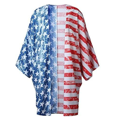 Women Clothing Happy GoGo Askwind 4th Of July Women's American Flag Print Kimono Cover Up Tops Shirt 7 Women Clothing Happy GoGo Askwind 4th Of July Women's American Flag Print Kimono Cover Up Tops Shirt