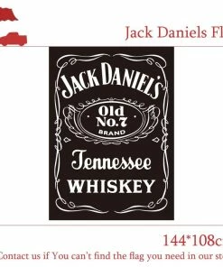 Online American Store Happy Hour 90*150cm 60*90cm 144*108cm Jack Daniels Whiskey Bar Party Flag Decoration Digital Printing Buckle