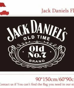 Online American Store Happy Hour 90*150cm 60*90cm 144*108cm Jack Daniels Whiskey Bar Party Flag Decoration Digital Printing Buckle