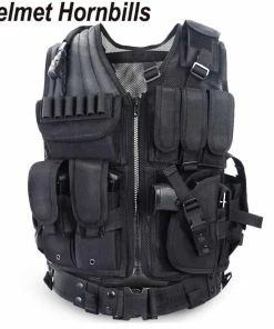 Helmet Hornbills Official Store Military Clothing & Accessories Helmet Hornbills Police Tactical Vest Outdoor Camouflage Military Sports Wear Hunting Vest Army Swat Molle Vest Black