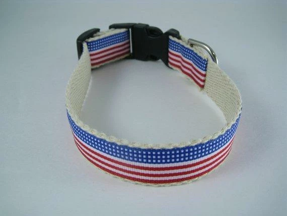 Collarswithcolor Pets Hemp Dog Collar - Stars And Stripes Forever American Flag 4 Collarswithcolor Pets Hemp Dog Collar - Stars And Stripes Forever American Flag