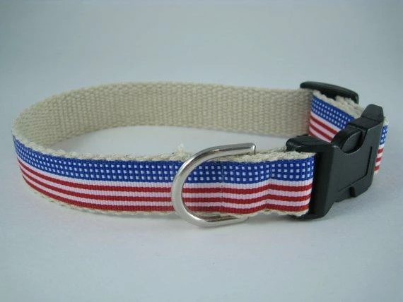 Collarswithcolor Pets Hemp Dog Collar - Stars And Stripes Forever American Flag 5 Collarswithcolor Pets Hemp Dog Collar - Stars And Stripes Forever American Flag