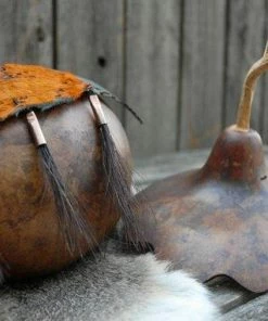 HollyHawkDesigns Native American Collection Horse Hair Gourd Bowl, Turquoise And Gold Gourd Bowl, Scalloped Gourd Bowl, Decorative Gourd, Gourd Art, Lidded Gourd Bowl