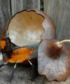 HollyHawkDesigns Native American Collection Horse Hair Gourd Bowl, Turquoise And Gold Gourd Bowl, Scalloped Gourd Bowl, Decorative Gourd, Gourd Art, Lidded Gourd Bowl