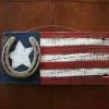 ReidHorse Horseshoe American Flag, Painted Barn Wood Flag, Rustic Home Decor, Flag Decor, House Warming Gift, Mens Or Womens Gift, Horse Shoe Gift