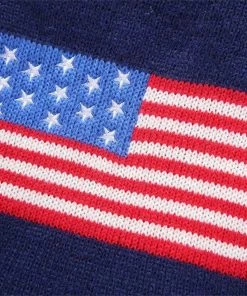 July Decor Store Pets Hot Sellers American Flag Pet Knitted Jumper Winter Warm England Style Sportwear Stars Design Pet Puppy Coat Jacket Puppy