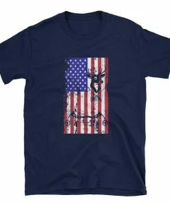 DeepSenses Hunting Shirt With American Flag - Bow Hunting T-Shirt - American Hunter Shirt - Hunting Gear For Men And Women - Gift For Hunters