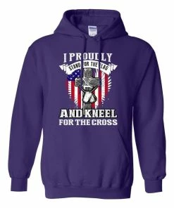 City Shirts I Proudly Stand For The Flag And Kneel For The Cross DT Sweatshirt Hoodie