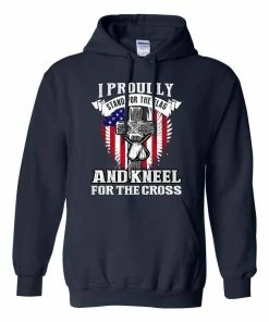 City Shirts I Proudly Stand For The Flag And Kneel For The Cross DT Sweatshirt Hoodie