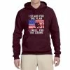Wild Bobby I Stand For The Flag I Kneel For The Cross | Mens Americana / American Pride Hooded Sweatshirt Graphic Hoodie Clothing Accessories