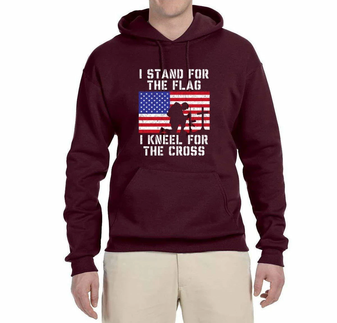 Wild Bobby I Stand For The Flag I Kneel For The Cross | Mens Americana / American Pride Hooded Sweatshirt Graphic Hoodie Clothing Accessories 3 Wild Bobby I Stand For The Flag I Kneel For The Cross | Mens Americana / American Pride Hooded Sweatshirt Graphic Hoodie Clothing Accessories