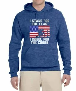 Wild Bobby I Stand For The Flag I Kneel For The Cross | Mens Americana / American Pride Hooded Sweatshirt Graphic Hoodie Clothing Accessories 50 Wild Bobby I Stand For The Flag I Kneel For The Cross | Mens Americana / American Pride Hooded Sweatshirt Graphic Hoodie Clothing Accessories