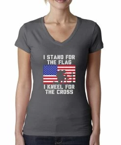 Wild Bobby Women Clothing I Stand For The Flag I Kneel For The Cross | Womens Americana/American Pride Junior Fit V-Neck Tee Graphic T-Shirt 33 Wild Bobby Women Clothing I Stand For The Flag I Kneel For The Cross | Womens Americana/American Pride Junior Fit V-Neck Tee Graphic T-Shirt