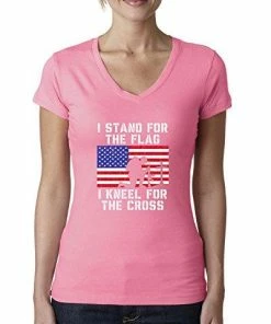 Wild Bobby Women Clothing I Stand For The Flag I Kneel For The Cross | Womens Americana/American Pride Junior Fit V-Neck Tee Graphic T-Shirt 44 Wild Bobby Women Clothing I Stand For The Flag I Kneel For The Cross | Womens Americana/American Pride Junior Fit V-Neck Tee Graphic T-Shirt