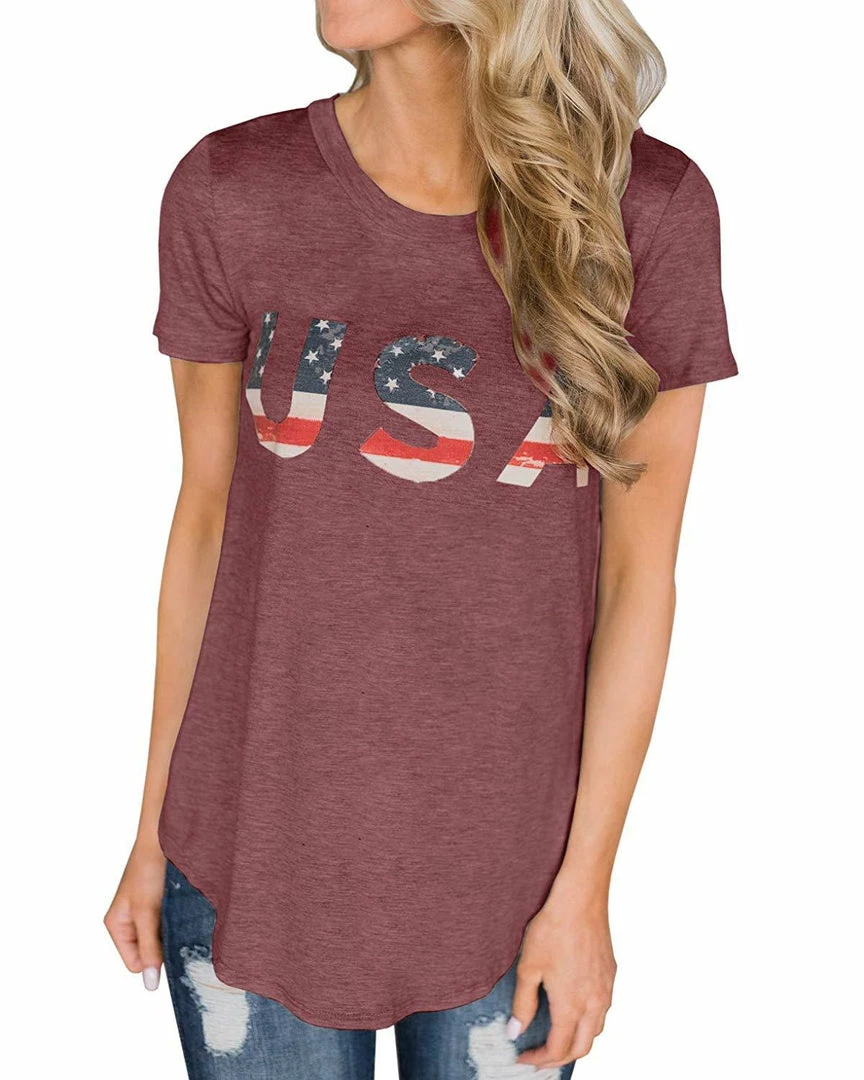 Imily Bela Short Sleeve Graphic USA Retro American Flag Tees Patriotic Tunic Shirts Women Clothing 3 Imily Bela Short Sleeve Graphic USA Retro American Flag Tees Patriotic Tunic Shirts Women Clothing