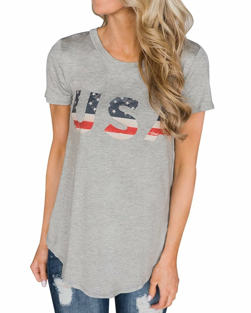 Imily Bela Short Sleeve Graphic USA Retro American Flag Tees Patriotic Tunic Shirts Women Clothing 4 Imily Bela Short Sleeve Graphic USA Retro American Flag Tees Patriotic Tunic Shirts Women Clothing